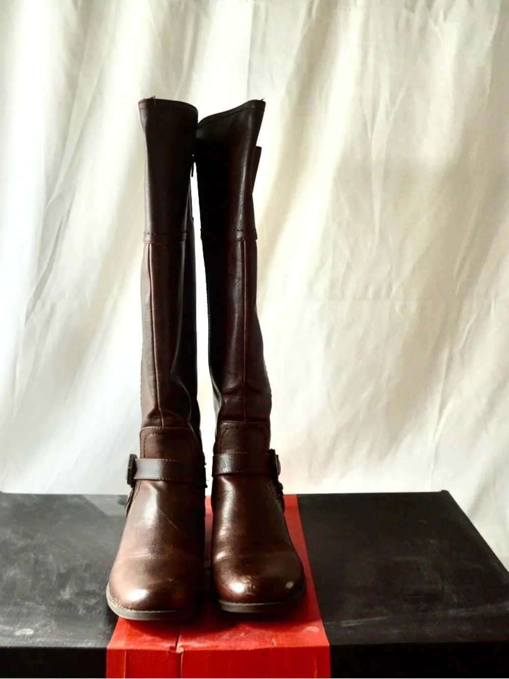 Guess Women's Over-the-Knee Dark Brown Leather Boots